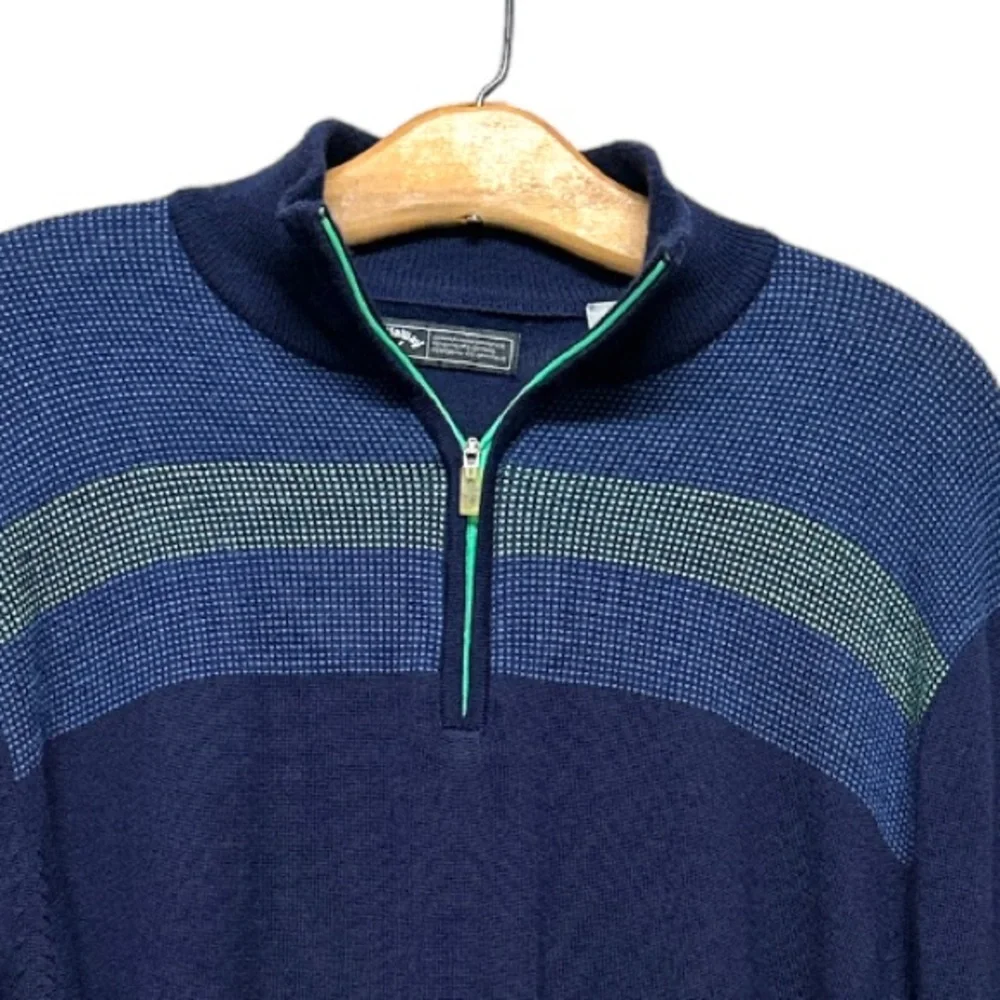 Callaway Mens L Night Sky Heather Weather Series 1/4 Zip Pullover‎ Sweater Golf
